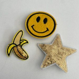 Set of three patch pins